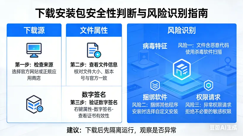 下载安装包的安全性判断与风险识别