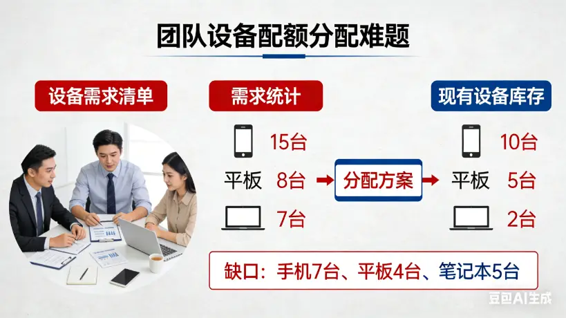 团队协作场景下的设备配额分配难题