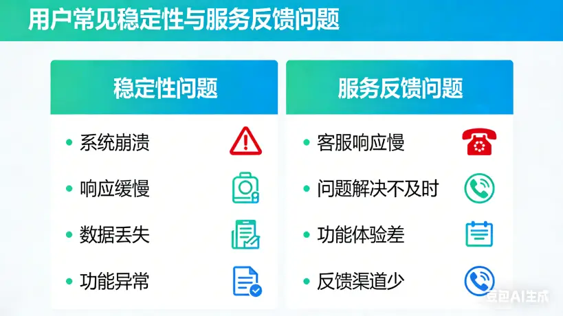 用户实际使用中常见的稳定性与服务反馈问题